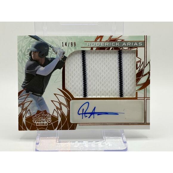 2024 Leaf Trinity Roderick Arias Bronze Jersey Patch Auto 14/99 SP NY Yankees - Picture 1 of 2